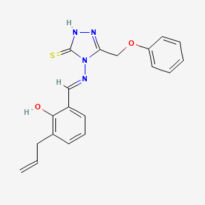 molecular formula C19H18N4O2S B6120859 2-allyl-6-({[3-mercapto-5-(phenoxymethyl)-4H-1,2,4-triazol-4-yl]imino}methyl)phenol 