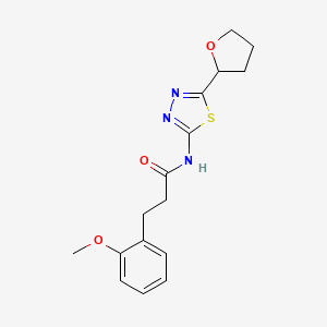 molecular formula C16H19N3O3S B6120866 3-(2-methoxyphenyl)-N-[5-(tetrahydro-2-furanyl)-1,3,4-thiadiazol-2-yl]propanamide 