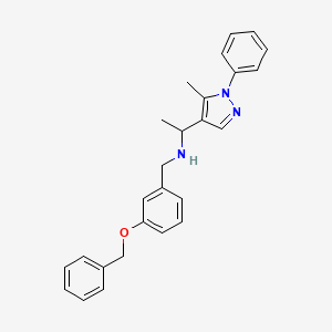 molecular formula C26H27N3O B6120871 N-[3-(benzyloxy)benzyl]-1-(5-methyl-1-phenyl-1H-pyrazol-4-yl)ethanamine 