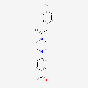 molecular formula C20H21ClN2O2 B6120877 1-(4-{4-[(4-chlorophenyl)acetyl]-1-piperazinyl}phenyl)ethanone 
