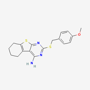 molecular formula C18H19N3OS2 B6120884 2-[(4-methoxybenzyl)thio]-5,6,7,8-tetrahydro[1]benzothieno[2,3-d]pyrimidin-4-amine 