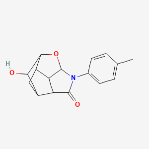 molecular formula C16H17NO3 B6120912 9-hydroxy-5-(4-methylphenyl)-7-oxa-5-azatetracyclo[6.3.0.0~2,6~.0~3,10~]undecan-4-one 