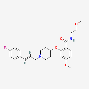 molecular formula C25H31FN2O4 B6120913 2-({1-[(2E)-3-(4-fluorophenyl)-2-propen-1-yl]-4-piperidinyl}oxy)-4-methoxy-N-(2-methoxyethyl)benzamide 