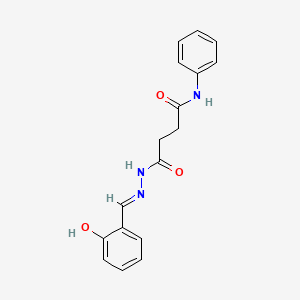 molecular formula C17H17N3O3 B6120921 4-[2-(2-hydroxybenzylidene)hydrazino]-4-oxo-N-phenylbutanamide 