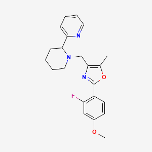 molecular formula C22H24FN3O2 B6120927 2-(1-{[2-(2-fluoro-4-methoxyphenyl)-5-methyl-1,3-oxazol-4-yl]methyl}-2-piperidinyl)pyridine 