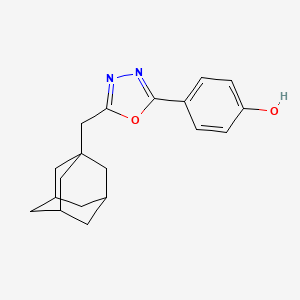 molecular formula C19H22N2O2 B6120940 4-[5-(1-adamantylmethyl)-1,3,4-oxadiazol-2-yl]phenol 