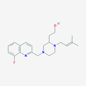 molecular formula C21H28FN3O B6120981 2-[4-[(8-fluoro-2-quinolinyl)methyl]-1-(3-methyl-2-buten-1-yl)-2-piperazinyl]ethanol 