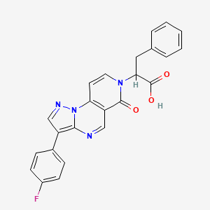 molecular formula C24H17FN4O3 B6120999 2-[3-(4-fluorophenyl)-6-oxopyrazolo[1,5-a]pyrido[3,4-e]pyrimidin-7(6H)-yl]-3-phenylpropanoic acid 