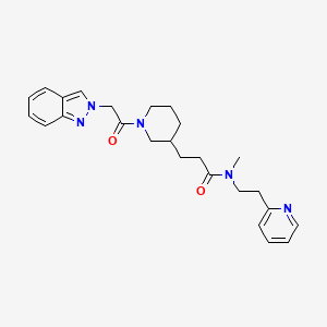 molecular formula C25H31N5O2 B6121001 3-[1-(2H-indazol-2-ylacetyl)-3-piperidinyl]-N-methyl-N-[2-(2-pyridinyl)ethyl]propanamide 