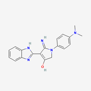 molecular formula C19H19N5O B6121013 5-amino-4-(1H-benzimidazol-2-yl)-1-[4-(dimethylamino)phenyl]-1,2-dihydro-3H-pyrrol-3-one 