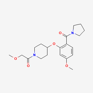 molecular formula C20H28N2O5 B6121031 1-(methoxyacetyl)-4-[5-methoxy-2-(1-pyrrolidinylcarbonyl)phenoxy]piperidine 