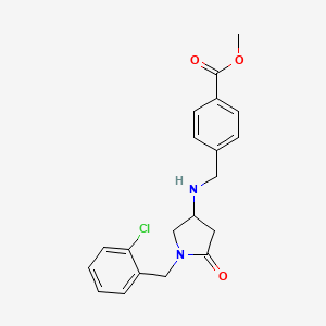 molecular formula C20H21ClN2O3 B6121043 methyl 4-({[1-(2-chlorobenzyl)-5-oxo-3-pyrrolidinyl]amino}methyl)benzoate 