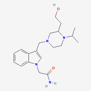 molecular formula C20H30N4O2 B6121052 2-(3-{[3-(2-hydroxyethyl)-4-isopropyl-1-piperazinyl]methyl}-1H-indol-1-yl)acetamide 