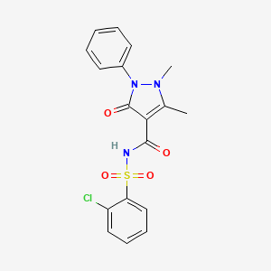 molecular formula C18H16ClN3O4S B6121067 N-[(2-chlorophenyl)sulfonyl]-1,5-dimethyl-3-oxo-2-phenyl-2,3-dihydro-1H-pyrazole-4-carboxamide CAS No. 6071-89-2