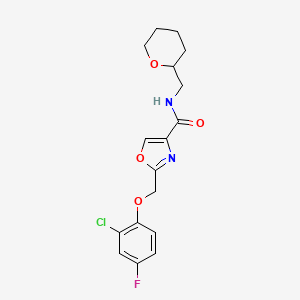2-[(2-chloro-4-fluorophenoxy)methyl]-N-(tetrahydro-2H-pyran-2-ylmethyl)-1,3-oxazole-4-carboxamide