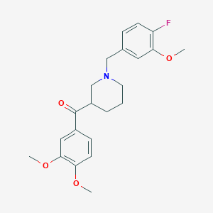 molecular formula C22H26FNO4 B6121083 (3,4-dimethoxyphenyl)[1-(4-fluoro-3-methoxybenzyl)-3-piperidinyl]methanone 