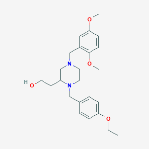 molecular formula C24H34N2O4 B6121087 2-[4-(2,5-dimethoxybenzyl)-1-(4-ethoxybenzyl)-2-piperazinyl]ethanol 