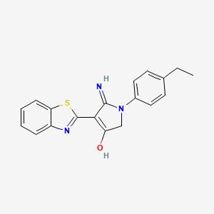 molecular formula C19H17N3OS B6121088 5-amino-4-(1,3-benzothiazol-2-yl)-1-(4-ethylphenyl)-1,2-dihydro-3H-pyrrol-3-one 