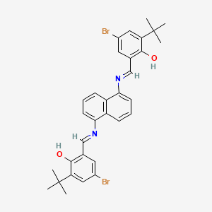 molecular formula C32H32Br2N2O2 B6121098 2,2'-[1,5-naphthalenediylbis(nitrilomethylylidene)]bis(4-bromo-6-tert-butylphenol) 