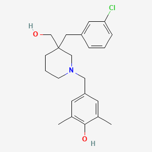 molecular formula C22H28ClNO2 B6121116 4-{[3-(3-chlorobenzyl)-3-(hydroxymethyl)-1-piperidinyl]methyl}-2,6-dimethylphenol 
