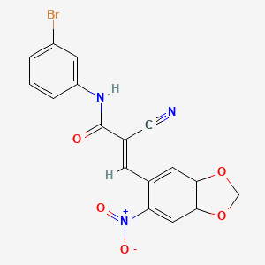 N-(3-bromophenyl)-2-cyano-3-(6-nitro-1,3-benzodioxol-5-yl)acrylamide