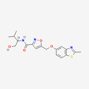 molecular formula C18H21N3O4S B6121129 N-[1-(hydroxymethyl)-2-methylpropyl]-5-{[(2-methyl-1,3-benzothiazol-5-yl)oxy]methyl}-3-isoxazolecarboxamide 