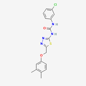 molecular formula C18H17ClN4O2S B6121134 N-(3-chlorophenyl)-N'-{5-[(3,4-dimethylphenoxy)methyl]-1,3,4-thiadiazol-2-yl}urea 