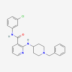 molecular formula C24H25ClN4O B612116 2-(1-苄基哌啶-4-基氨基)-N-(3-氯苯基)烟酰胺 CAS No. 1346265-80-2