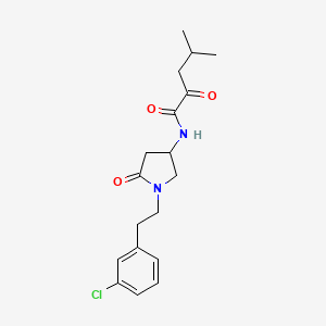 molecular formula C18H23ClN2O3 B6121165 N-{1-[2-(3-chlorophenyl)ethyl]-5-oxo-3-pyrrolidinyl}-4-methyl-2-oxopentanamide 