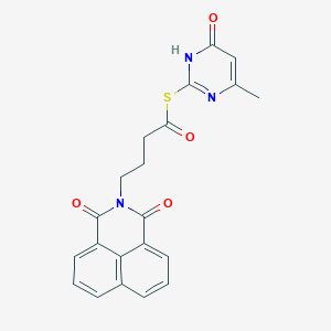 molecular formula C21H17N3O4S B6121194 S-(4-hydroxy-6-methyl-2-pyrimidinyl) 4-(1,3-dioxo-1H-benzo[de]isoquinolin-2(3H)-yl)butanethioate 