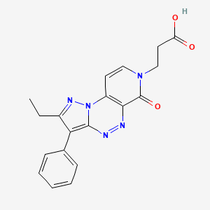 molecular formula C19H17N5O3 B6121207 3-(2-ethyl-6-oxo-3-phenylpyrazolo[5,1-c]pyrido[4,3-e][1,2,4]triazin-7(6H)-yl)propanoic acid 