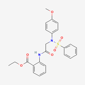 molecular formula C24H24N2O6S B6121208 ethyl 2-{[N-(4-methoxyphenyl)-N-(phenylsulfonyl)glycyl]amino}benzoate 
