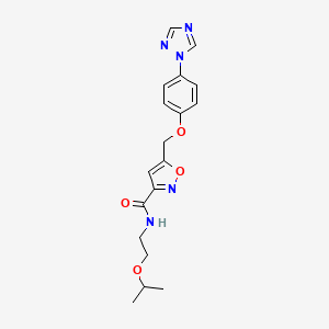 molecular formula C18H21N5O4 B6121209 N-(2-isopropoxyethyl)-5-{[4-(1H-1,2,4-triazol-1-yl)phenoxy]methyl}-3-isoxazolecarboxamide 