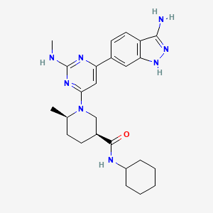 molecular formula C25H34N8O B612123 (3S,6R)-1-[6-(3-氨基-1H-吲唑-6-基)-2-(甲基氨基)-4-嘧啶基]-N-环己基-6-甲基-3-哌啶甲酰胺 CAS No. 1227911-45-6