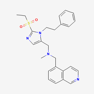 molecular formula C25H28N4O2S B6121231 1-[2-(ethylsulfonyl)-1-(2-phenylethyl)-1H-imidazol-5-yl]-N-(5-isoquinolinylmethyl)-N-methylmethanamine 
