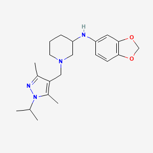 molecular formula C21H30N4O2 B6121244 N-1,3-benzodioxol-5-yl-1-[(1-isopropyl-3,5-dimethyl-1H-pyrazol-4-yl)methyl]-3-piperidinamine 