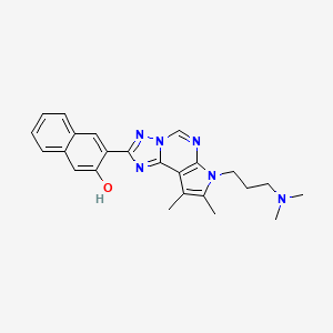 molecular formula C24H26N6O B6121261 3-{7-[3-(dimethylamino)propyl]-8,9-dimethyl-7H-pyrrolo[3,2-e][1,2,4]triazolo[1,5-c]pyrimidin-2-yl}-2-naphthol 