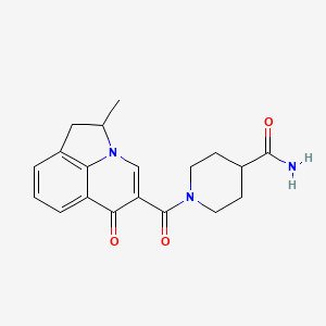 molecular formula C19H21N3O3 B6121268 1-[(2-methyl-6-oxo-1,2-dihydro-6H-pyrrolo[3,2,1-ij]quinolin-5-yl)carbonyl]-4-piperidinecarboxamide 