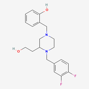 molecular formula C20H24F2N2O2 B6121271 2-{[4-(3,4-difluorobenzyl)-3-(2-hydroxyethyl)-1-piperazinyl]methyl}phenol 