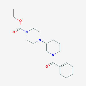 molecular formula C19H31N3O3 B6121287 ethyl 4-[1-(1-cyclohexen-1-ylcarbonyl)-3-piperidinyl]-1-piperazinecarboxylate 