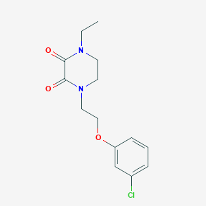 molecular formula C14H17ClN2O3 B6121297 1-[2-(3-chlorophenoxy)ethyl]-4-ethyl-2,3-piperazinedione 