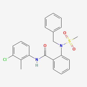 molecular formula C22H21ClN2O3S B6121319 2-[benzyl(methylsulfonyl)amino]-N-(3-chloro-2-methylphenyl)benzamide 