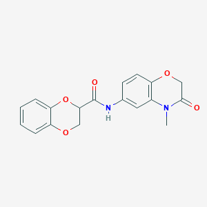 molecular formula C18H16N2O5 B6121331 N-(4-methyl-3-oxo-3,4-dihydro-2H-1,4-benzoxazin-6-yl)-2,3-dihydro-1,4-benzodioxine-2-carboxamide 