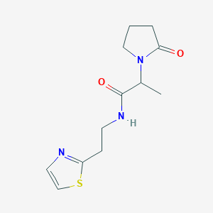 molecular formula C12H17N3O2S B6121363 2-(2-oxo-1-pyrrolidinyl)-N-[2-(1,3-thiazol-2-yl)ethyl]propanamide 