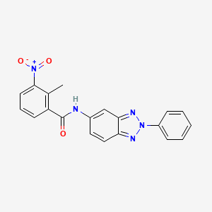 molecular formula C20H15N5O3 B6121371 2-methyl-3-nitro-N-(2-phenyl-2H-1,2,3-benzotriazol-5-yl)benzamide 
