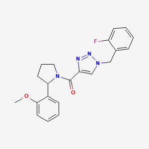 molecular formula C21H21FN4O2 B6121374 1-(2-fluorobenzyl)-4-{[2-(2-methoxyphenyl)-1-pyrrolidinyl]carbonyl}-1H-1,2,3-triazole 