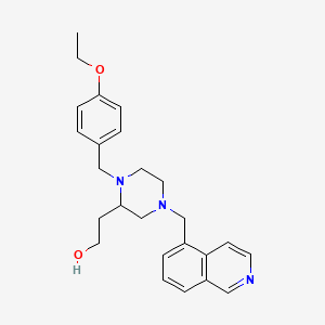 molecular formula C25H31N3O2 B6121382 2-[1-(4-ethoxybenzyl)-4-(5-isoquinolinylmethyl)-2-piperazinyl]ethanol 