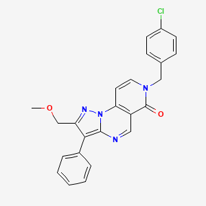 molecular formula C24H19ClN4O2 B6121387 7-(4-chlorobenzyl)-2-(methoxymethyl)-3-phenylpyrazolo[1,5-a]pyrido[3,4-e]pyrimidin-6(7H)-one 