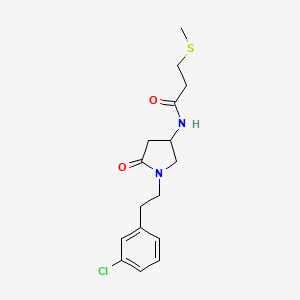 molecular formula C16H21ClN2O2S B6121388 N-{1-[2-(3-chlorophenyl)ethyl]-5-oxo-3-pyrrolidinyl}-3-(methylthio)propanamide 