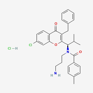 (R)-N-(3-aminopropyl)-N-(1-(3-benzyl-7-chloro-4-oxo-4H-chromen-2-yl)-2-methylpropyl)-4-methylbenzamide hydrochloride